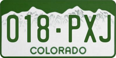 CO license plate 018PXJ