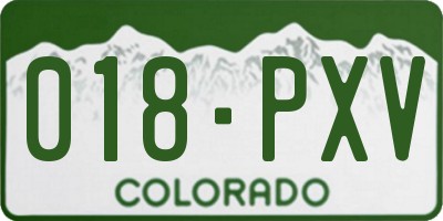 CO license plate 018PXV