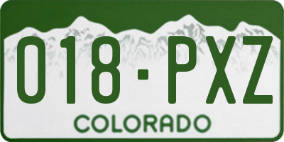CO license plate 018PXZ