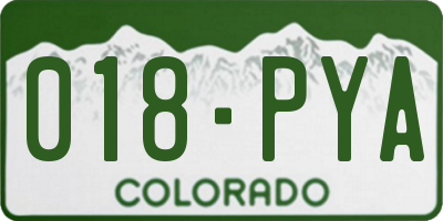 CO license plate 018PYA