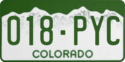 CO license plate 018PYC