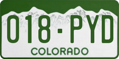 CO license plate 018PYD