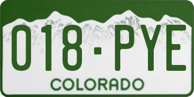 CO license plate 018PYE