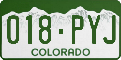 CO license plate 018PYJ
