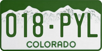 CO license plate 018PYL