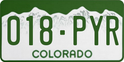 CO license plate 018PYR
