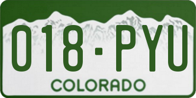 CO license plate 018PYU