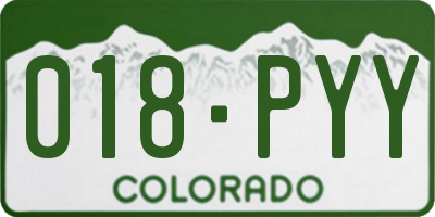 CO license plate 018PYY