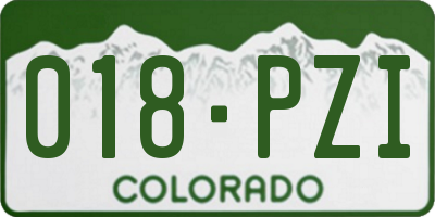 CO license plate 018PZI