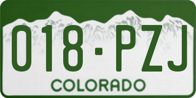 CO license plate 018PZJ