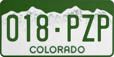 CO license plate 018PZP