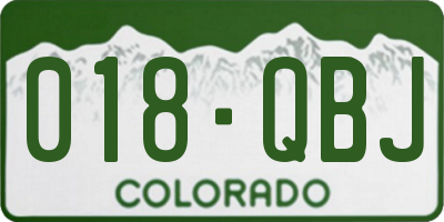 CO license plate 018QBJ