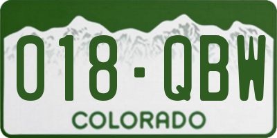 CO license plate 018QBW