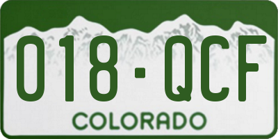 CO license plate 018QCF