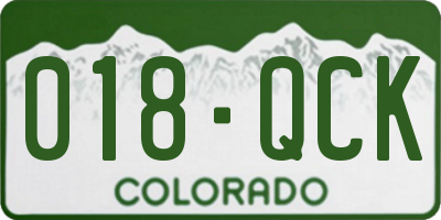 CO license plate 018QCK