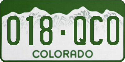 CO license plate 018QCO