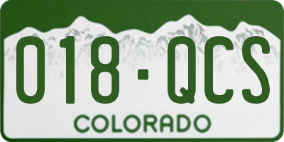 CO license plate 018QCS