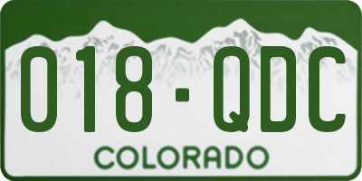 CO license plate 018QDC
