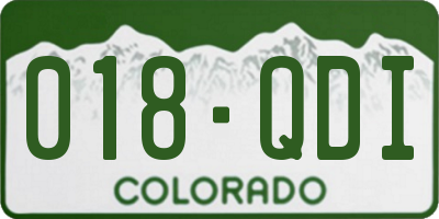CO license plate 018QDI