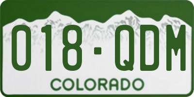 CO license plate 018QDM