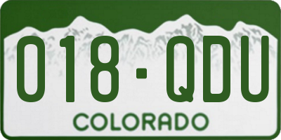 CO license plate 018QDU