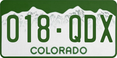 CO license plate 018QDX
