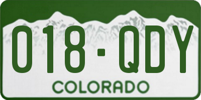 CO license plate 018QDY