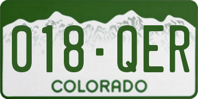 CO license plate 018QER