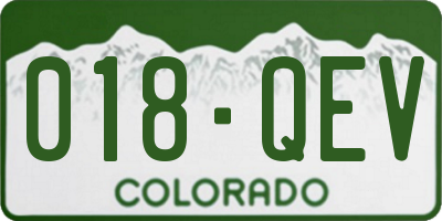 CO license plate 018QEV