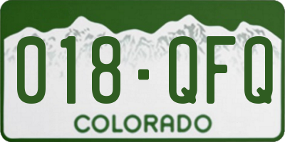 CO license plate 018QFQ