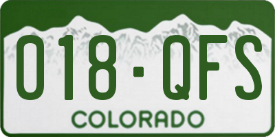 CO license plate 018QFS
