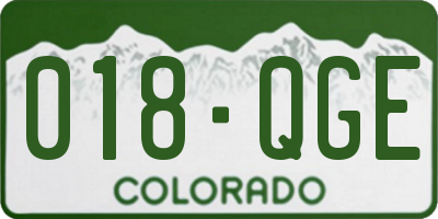 CO license plate 018QGE