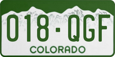 CO license plate 018QGF
