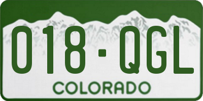 CO license plate 018QGL