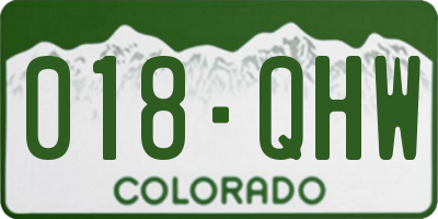 CO license plate 018QHW
