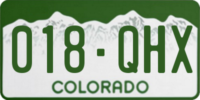 CO license plate 018QHX