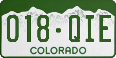 CO license plate 018QIE