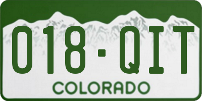 CO license plate 018QIT