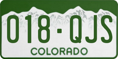 CO license plate 018QJS