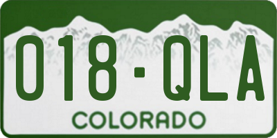 CO license plate 018QLA