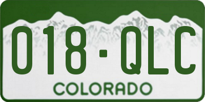 CO license plate 018QLC