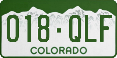 CO license plate 018QLF