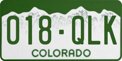 CO license plate 018QLK