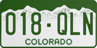 CO license plate 018QLN