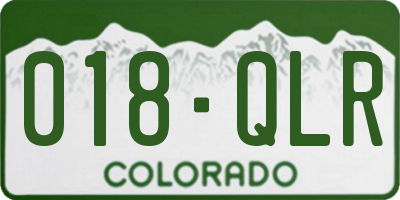 CO license plate 018QLR
