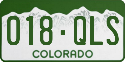 CO license plate 018QLS
