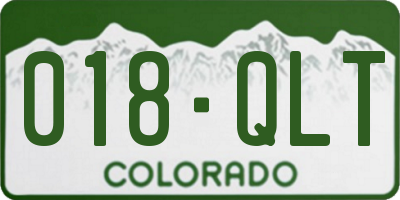 CO license plate 018QLT
