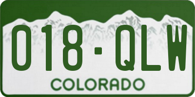 CO license plate 018QLW