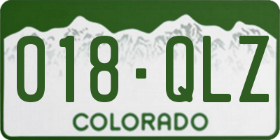 CO license plate 018QLZ