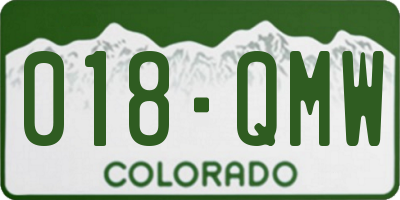 CO license plate 018QMW